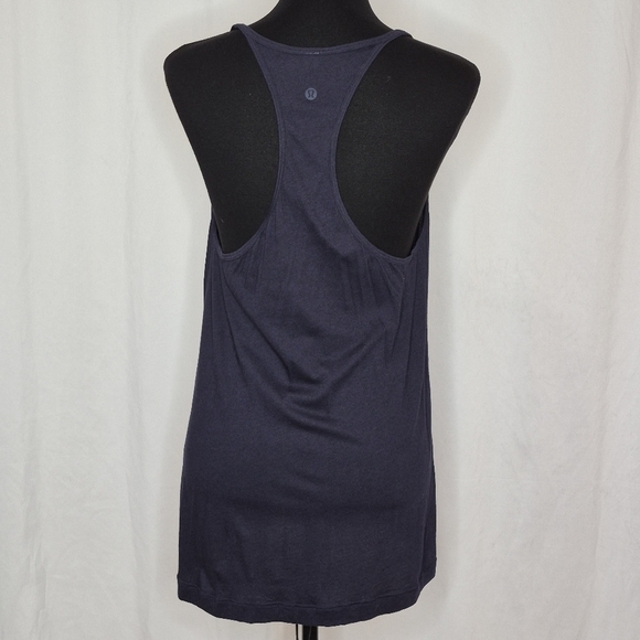 Lululemon Navy Lightweight Deep Vneck Long Length Racerback Soft Tank - Size 8 - Picture 4 of 6